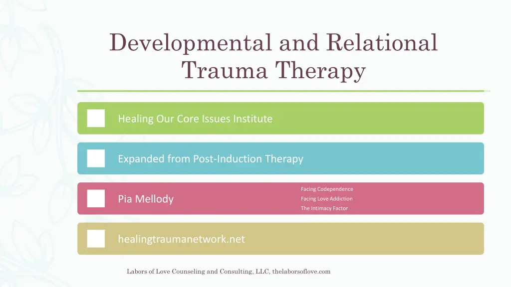 developmental and relational trauma therapy