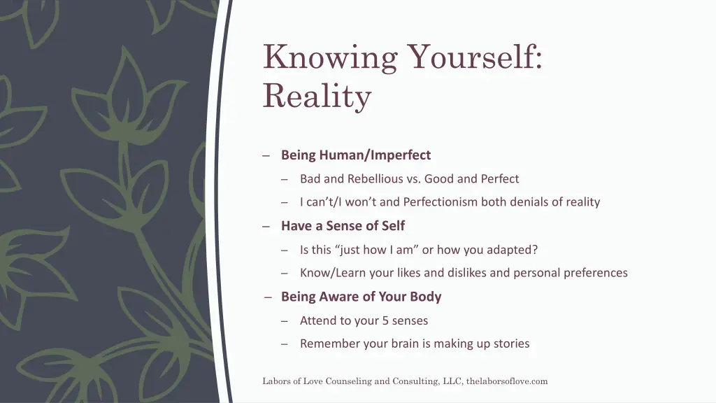 knowing yourself reality