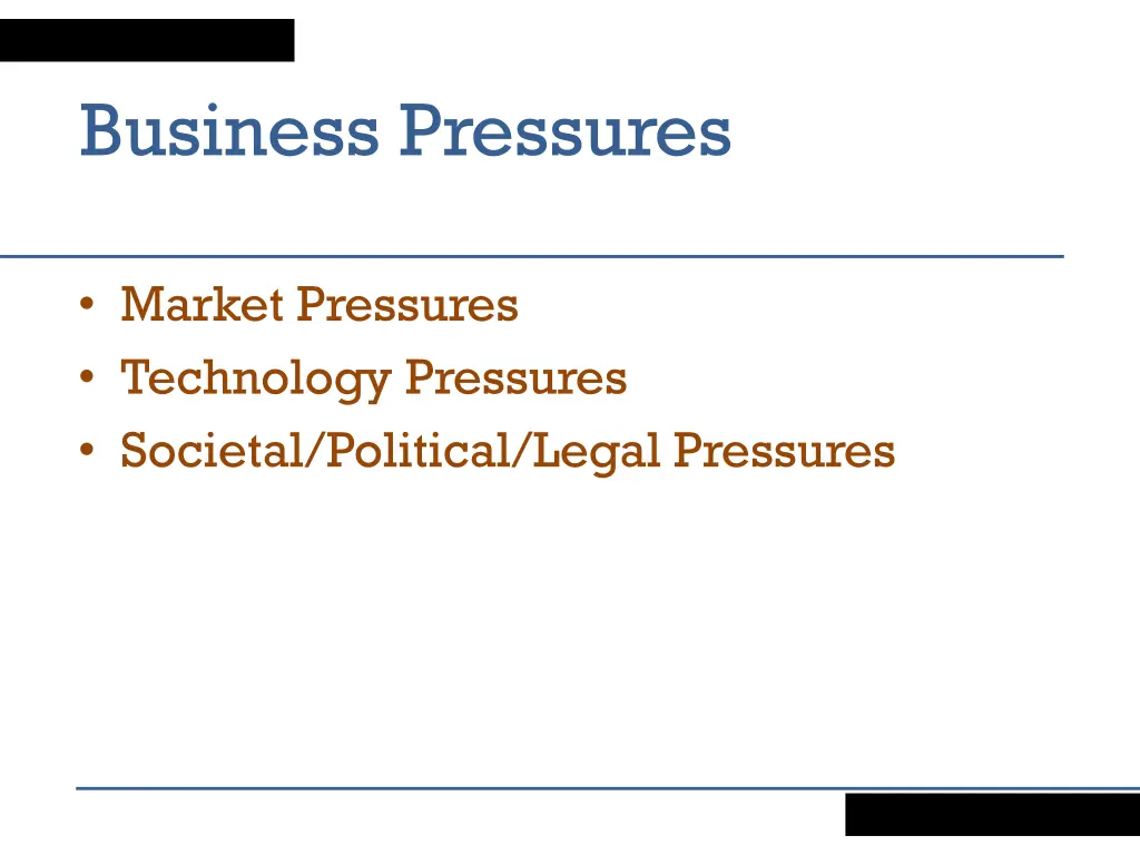 business pressures