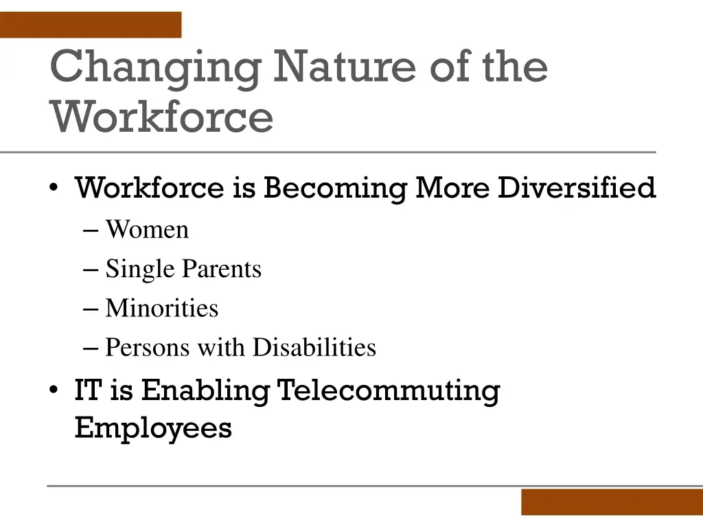 changing nature of the workforce