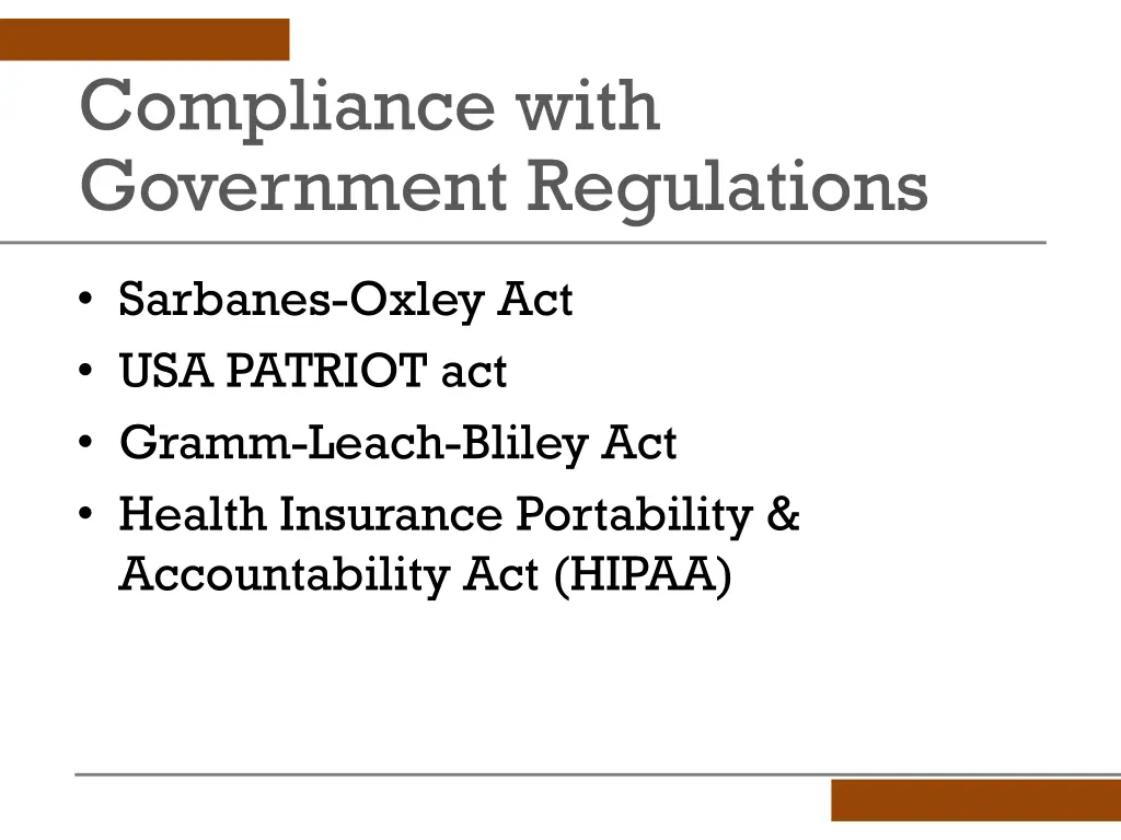 compliance with government regulations