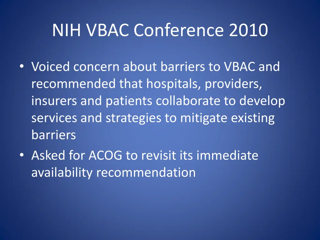 nih vbac conference 2010 1