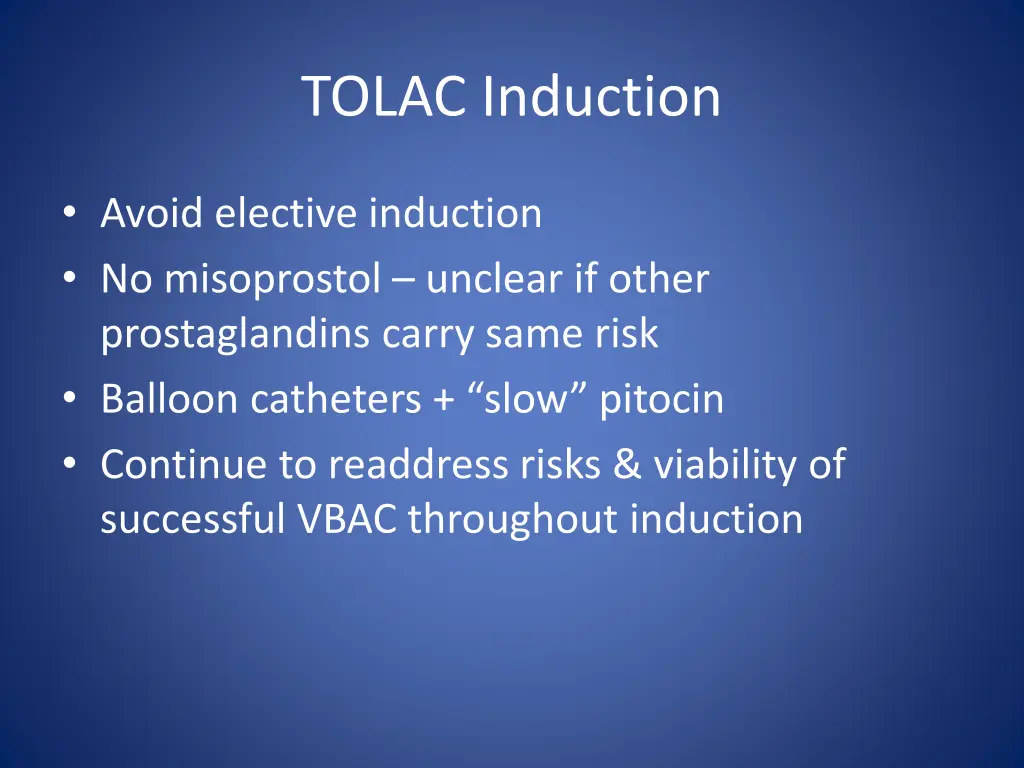 tolac induction