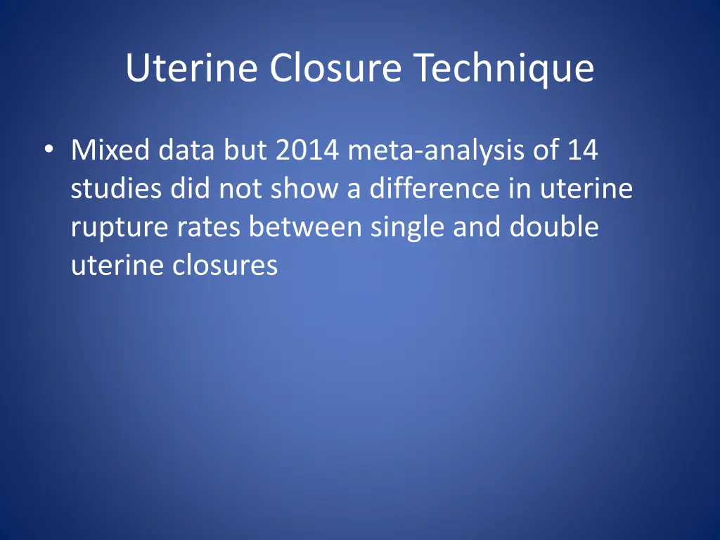 uterine closure technique