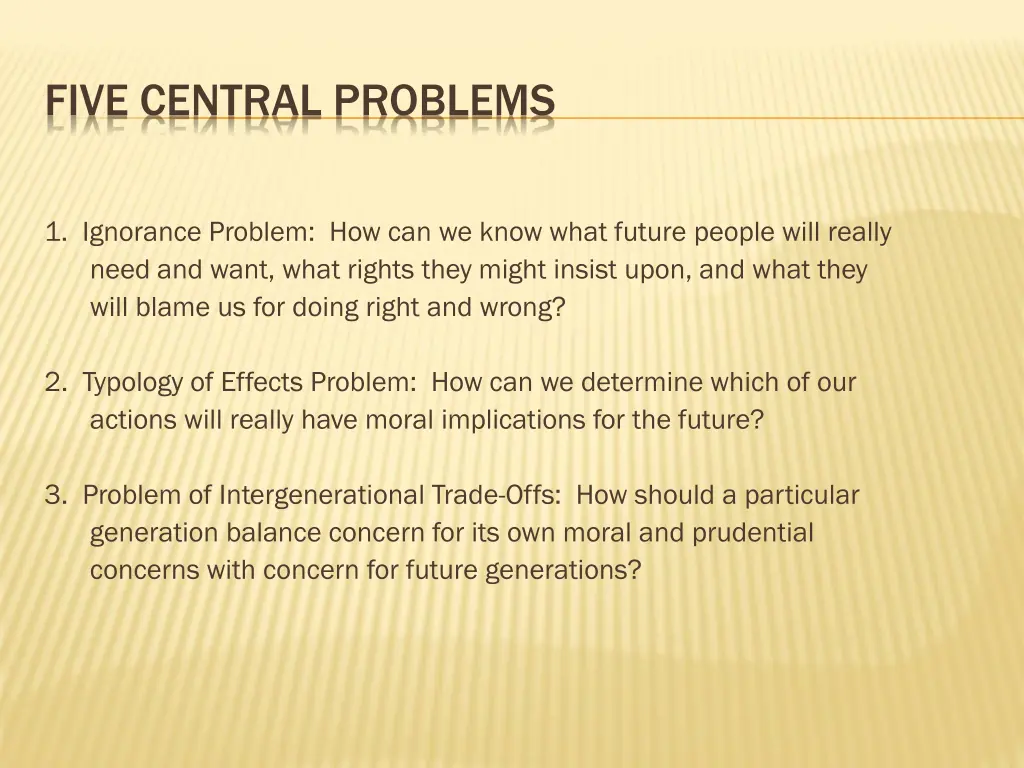 five central problems