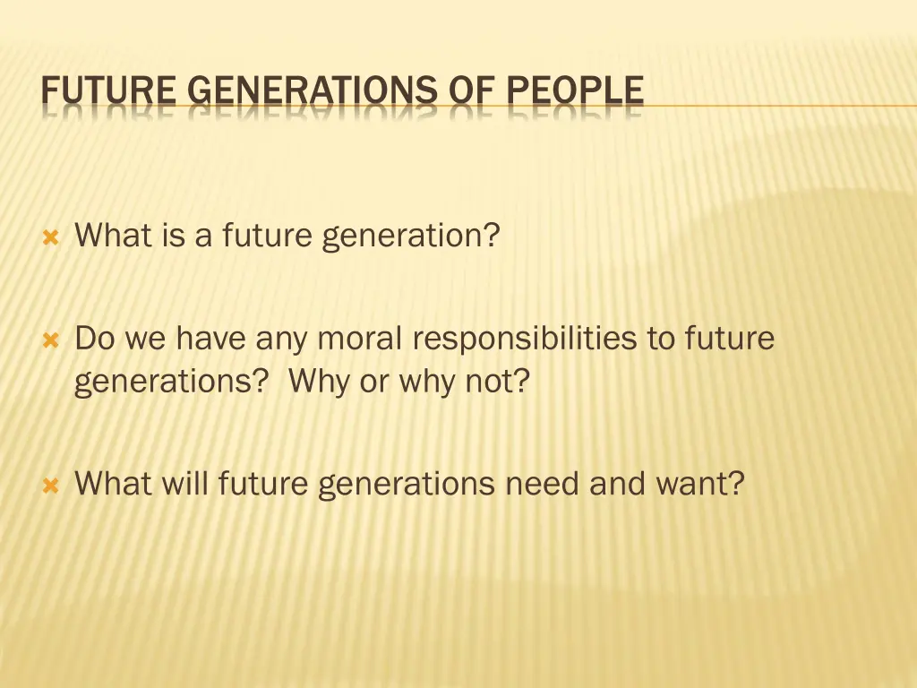 future generations of people