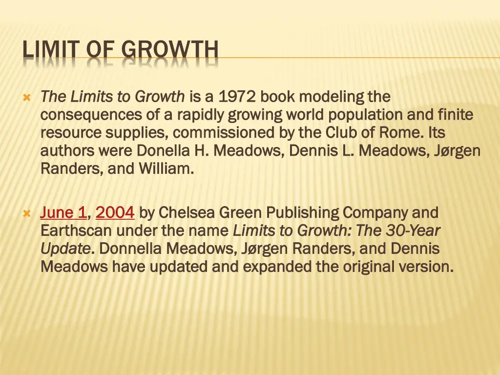 limit of growth