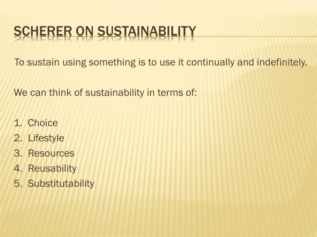 scherer on sustainability