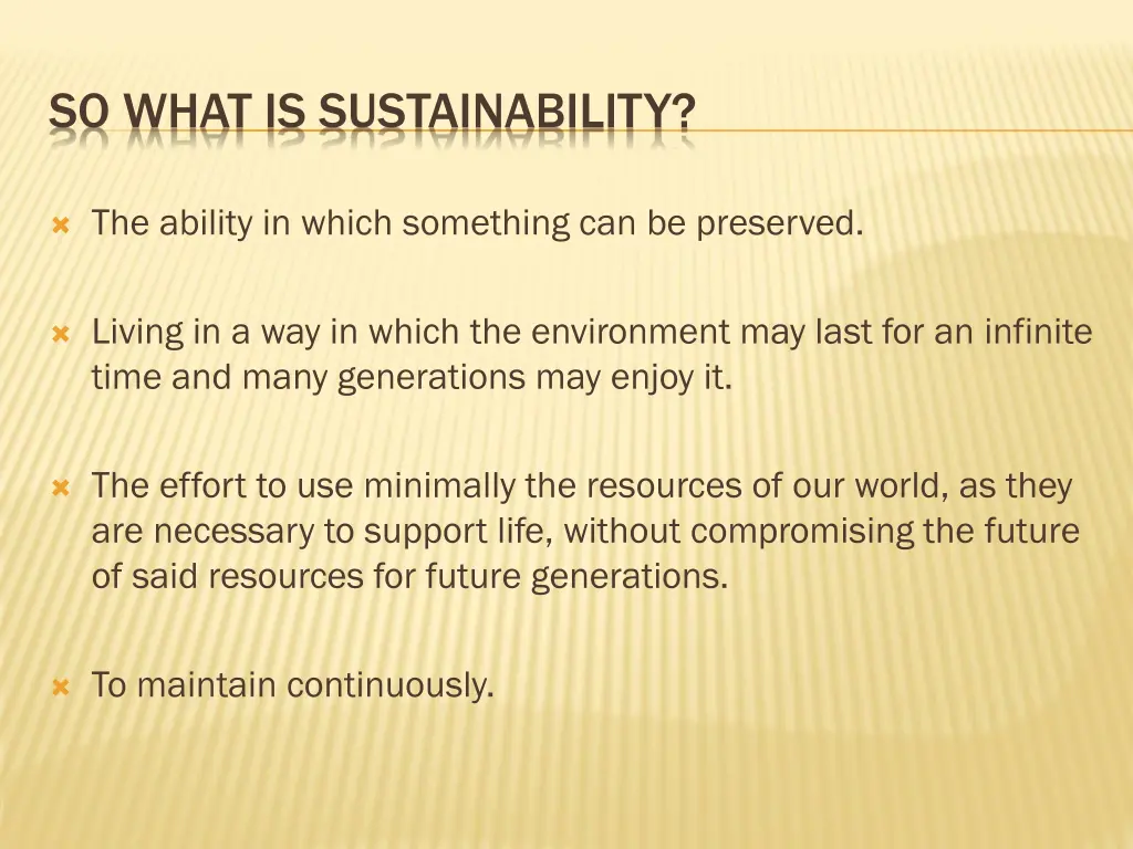 so what is sustainability