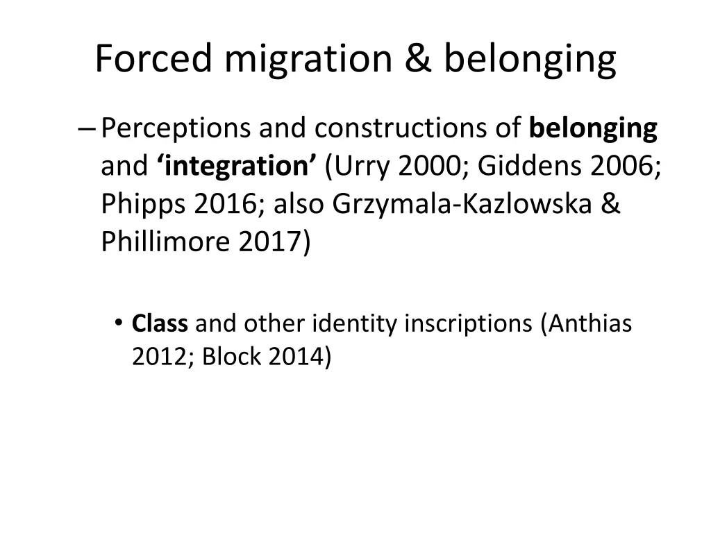 forced migration belonging