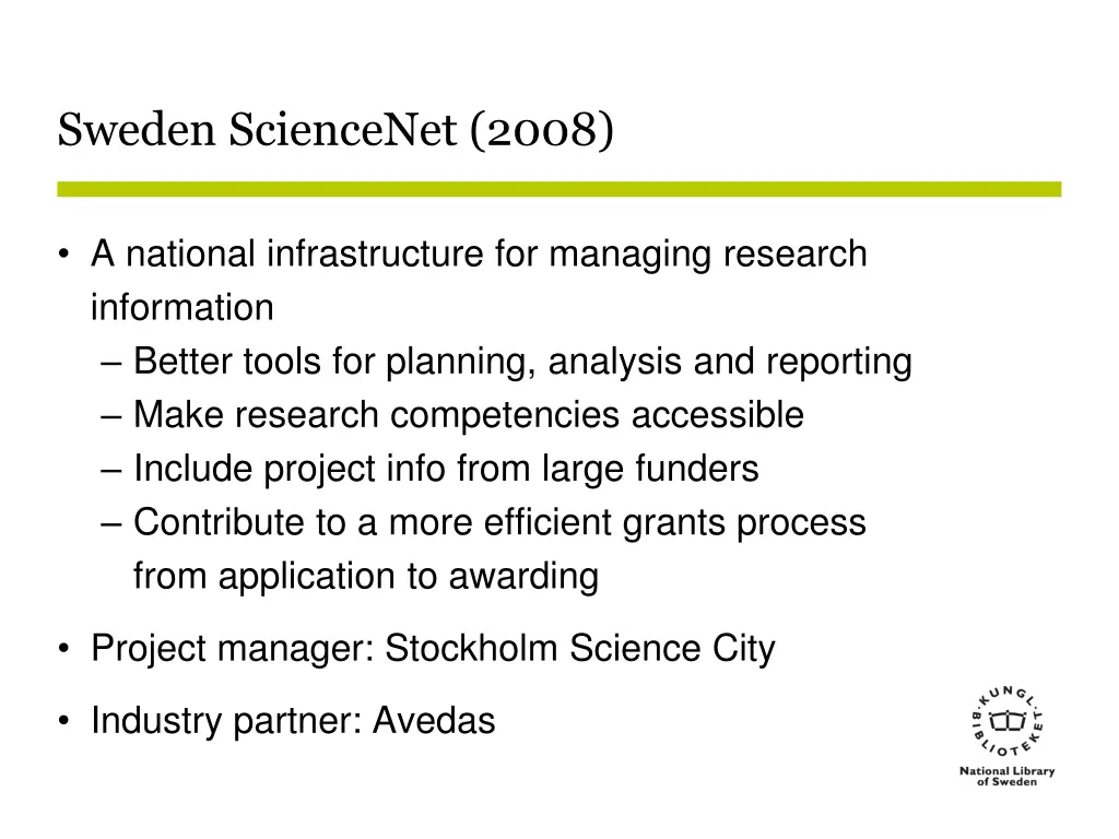 sweden sciencenet 2008