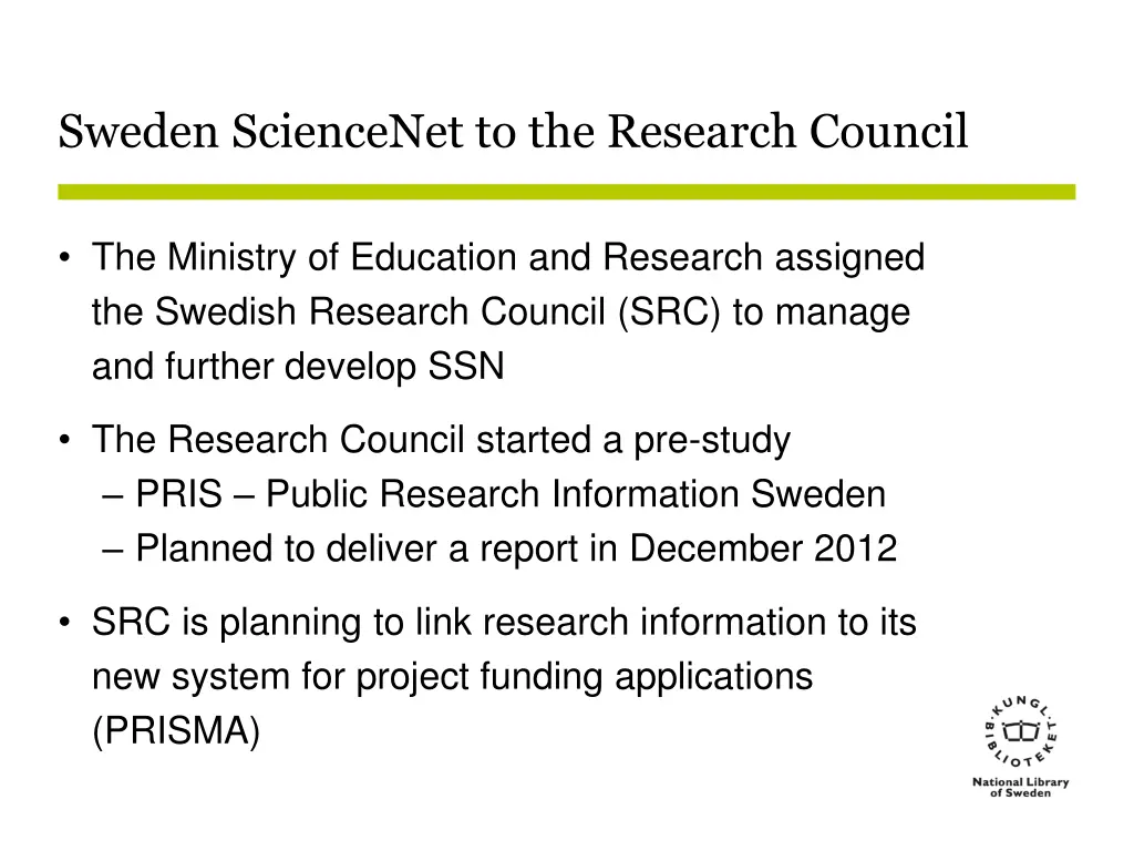 sweden sciencenet to the research council