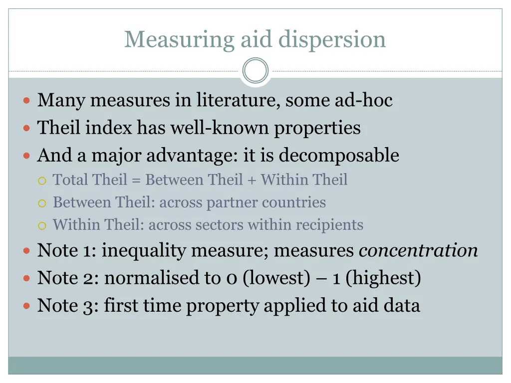 measuring aid dispersion