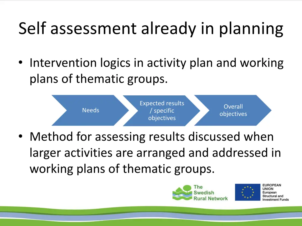 self assessment already in planning