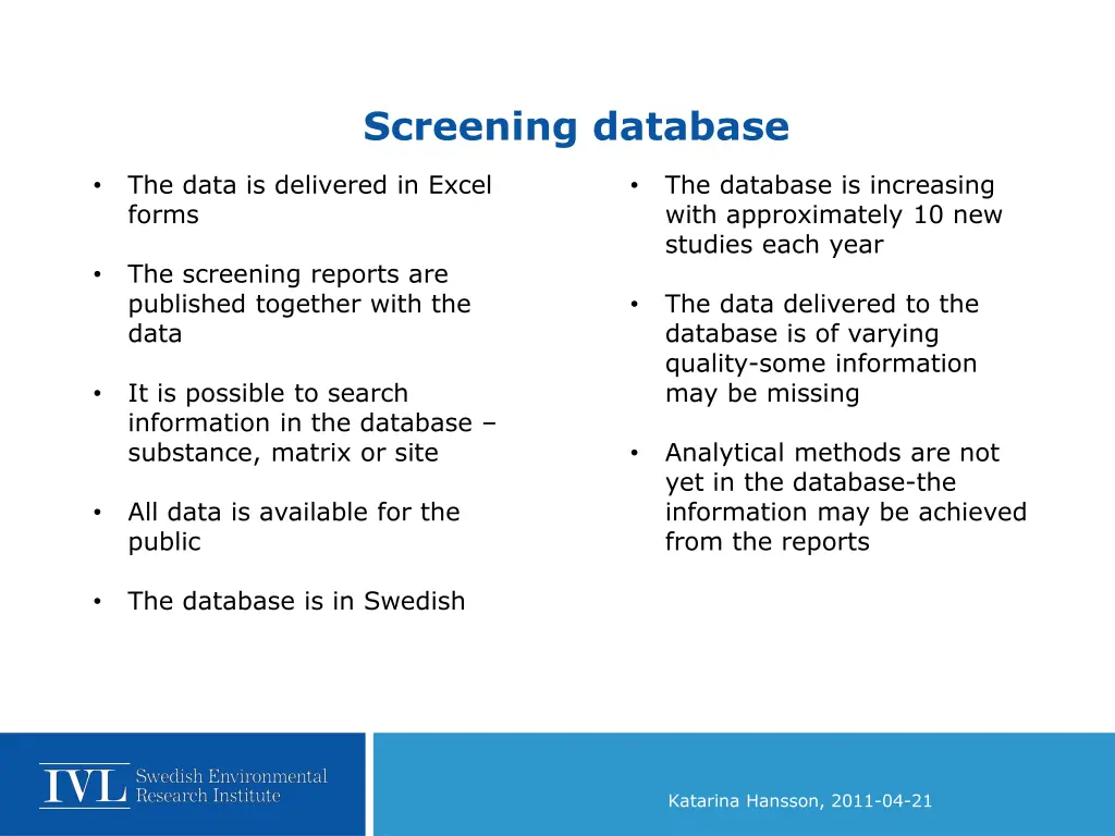 screening database 1