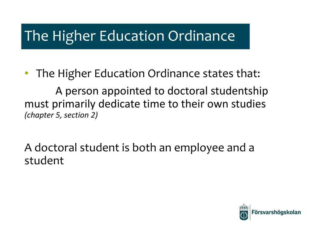 the higher education ordinance