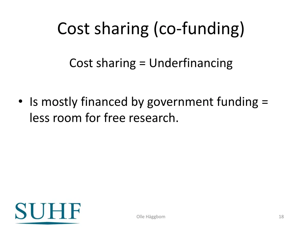 cost sharing co funding