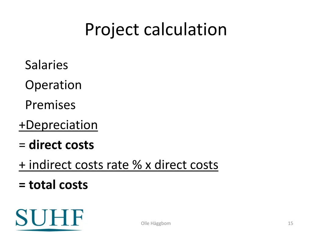 project calculation