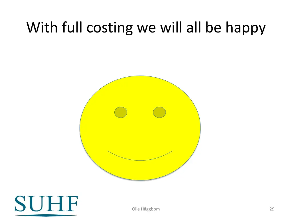 with full costing we will all be happy