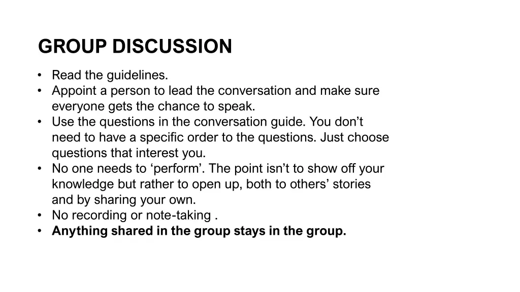 group discussion