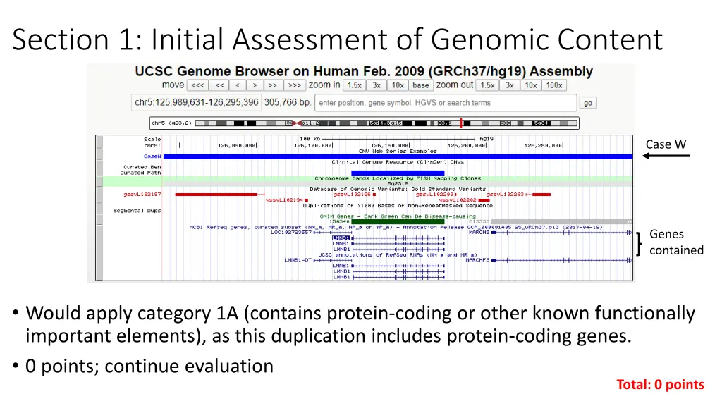 section 1 initial assessment of genomic content