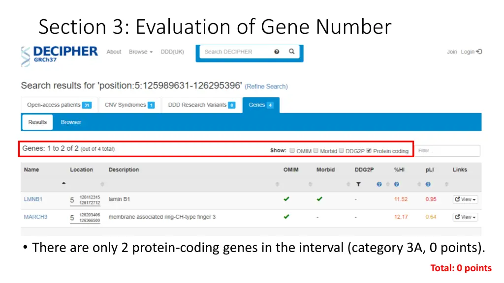 section 3 evaluation of gene number