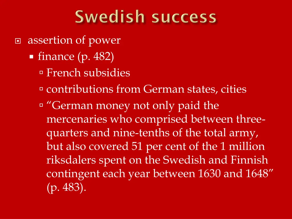 assertion of power finance p 482 french subsidies