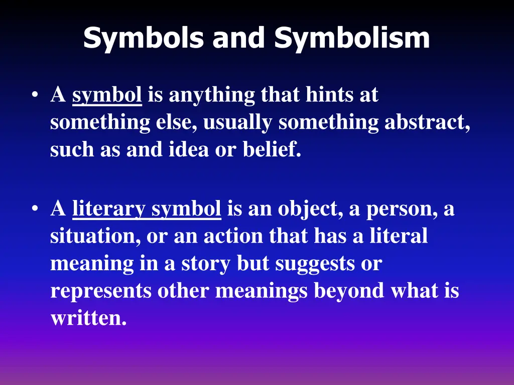 symbols and symbolism