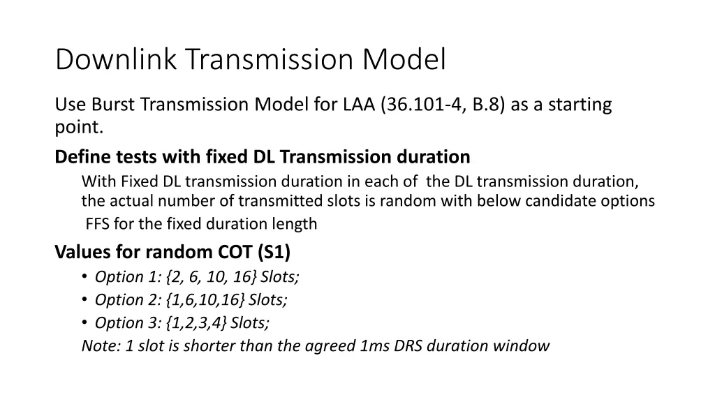 downlink transmission model