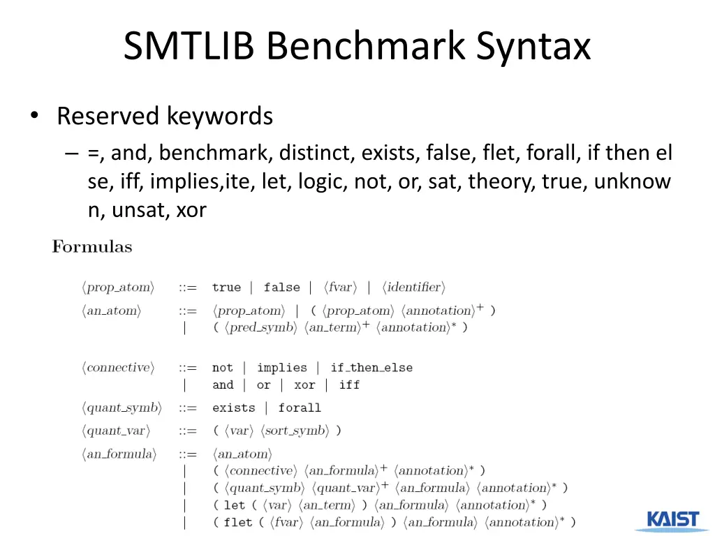 smtlib benchmark syntax