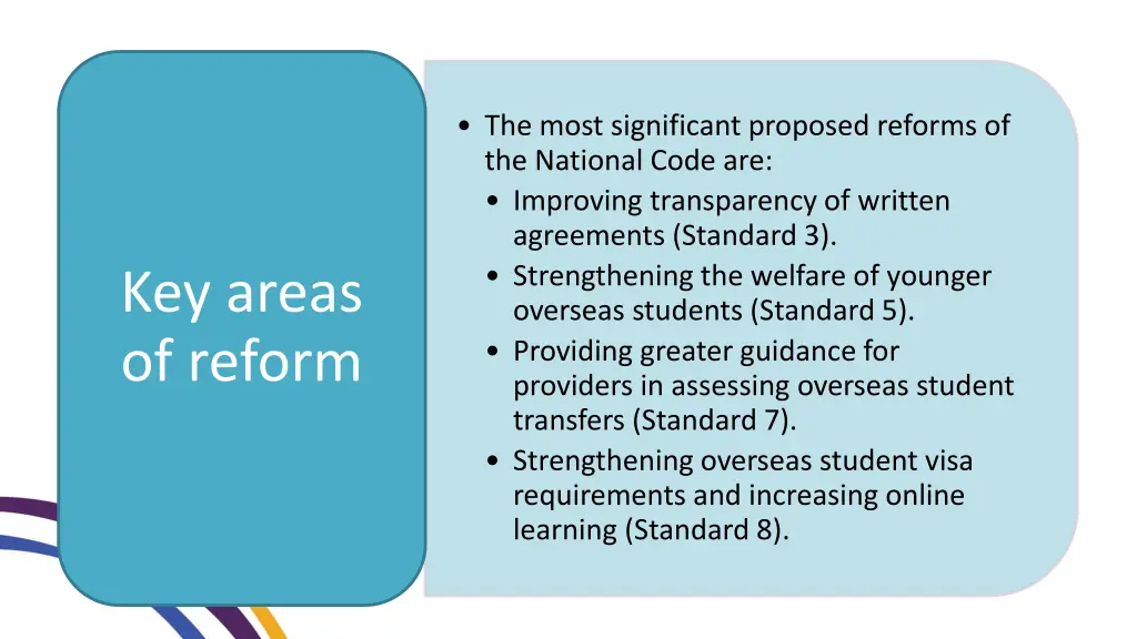 the most significant proposed reforms