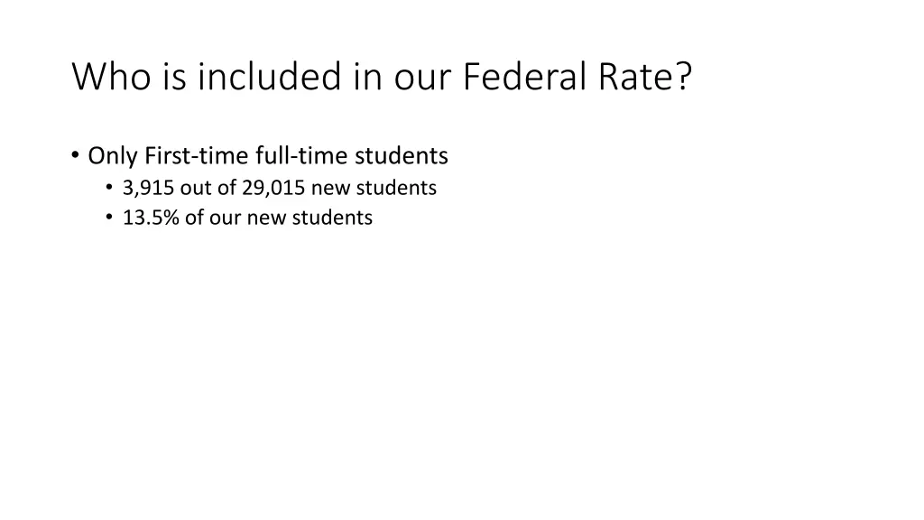 who is included in our federal rate