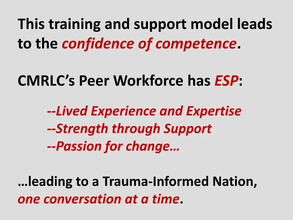 this training and support model leads