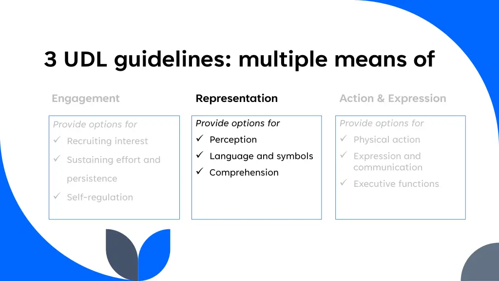 3 udl guidelines multiple means of 1