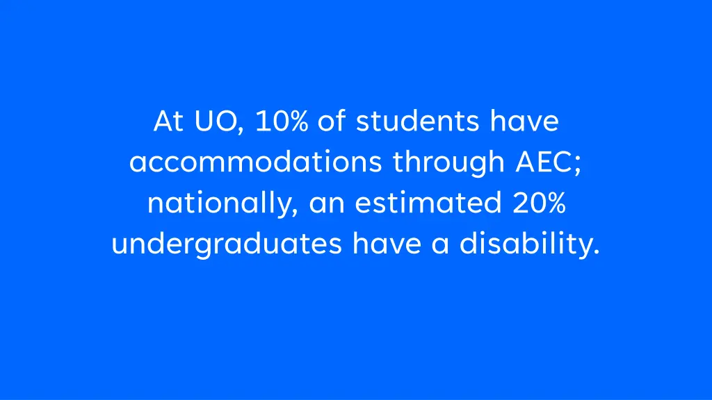 at uo 10 of students have accommodations through