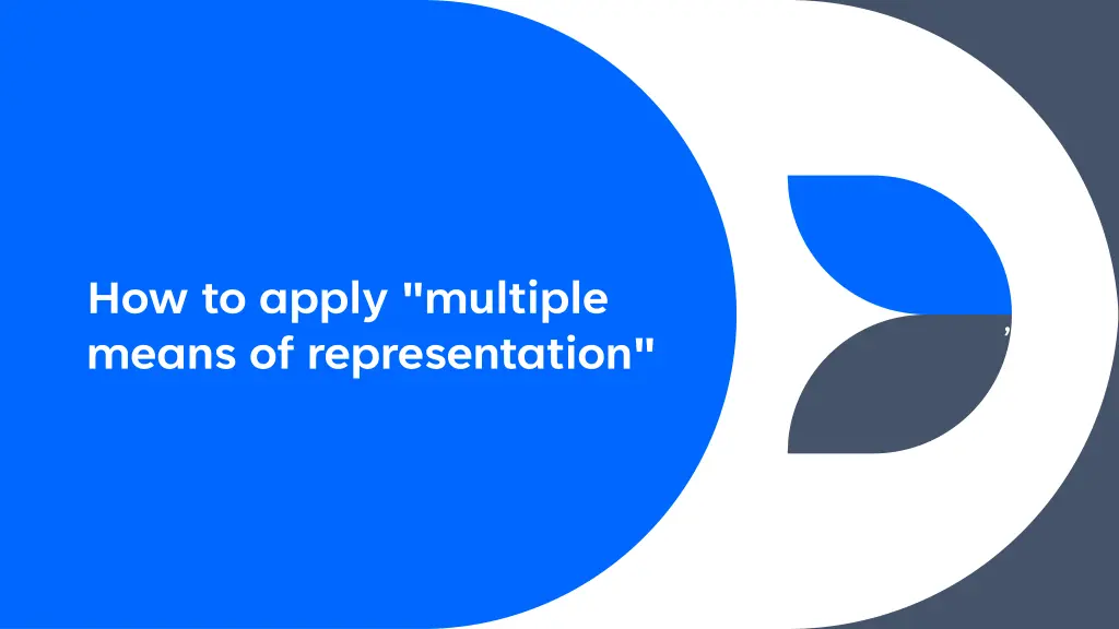 how to apply multiple means of representation