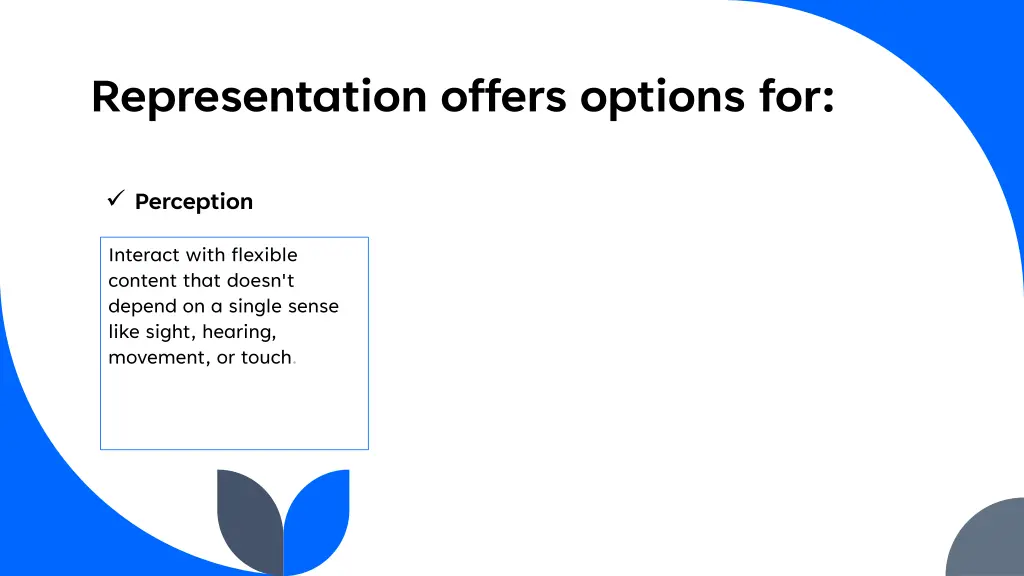 representation offers options for 1