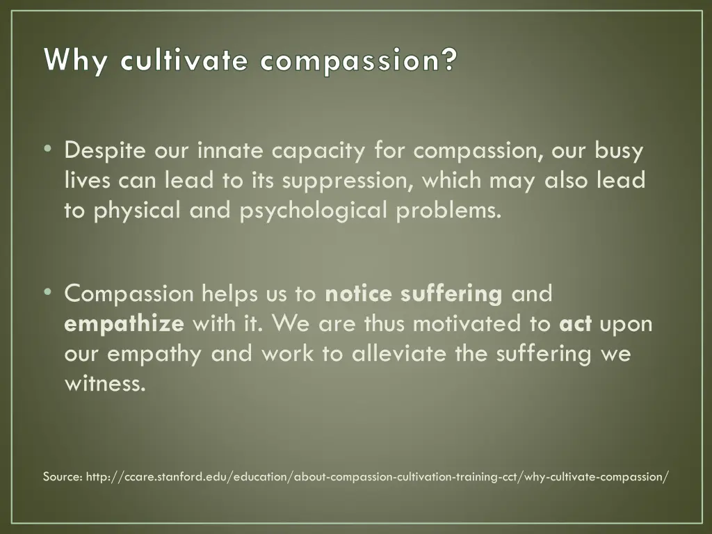 why cultivate compassion