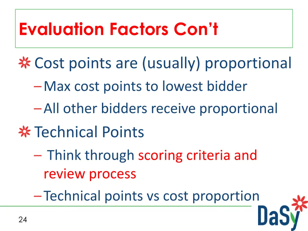 evaluation factors con t 1