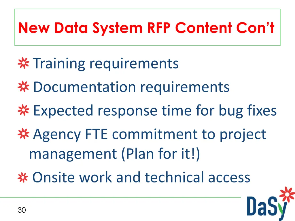 new data system rfp content con t 2