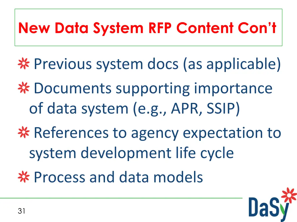 new data system rfp content con t 3