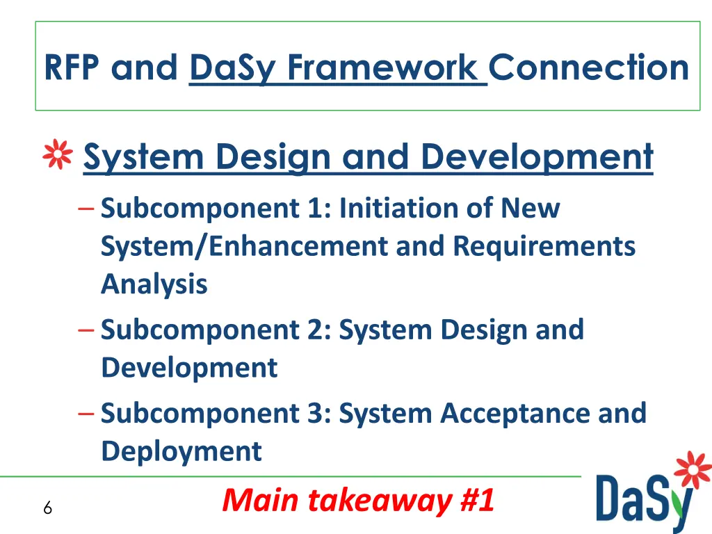 rfp and dasy framework connection