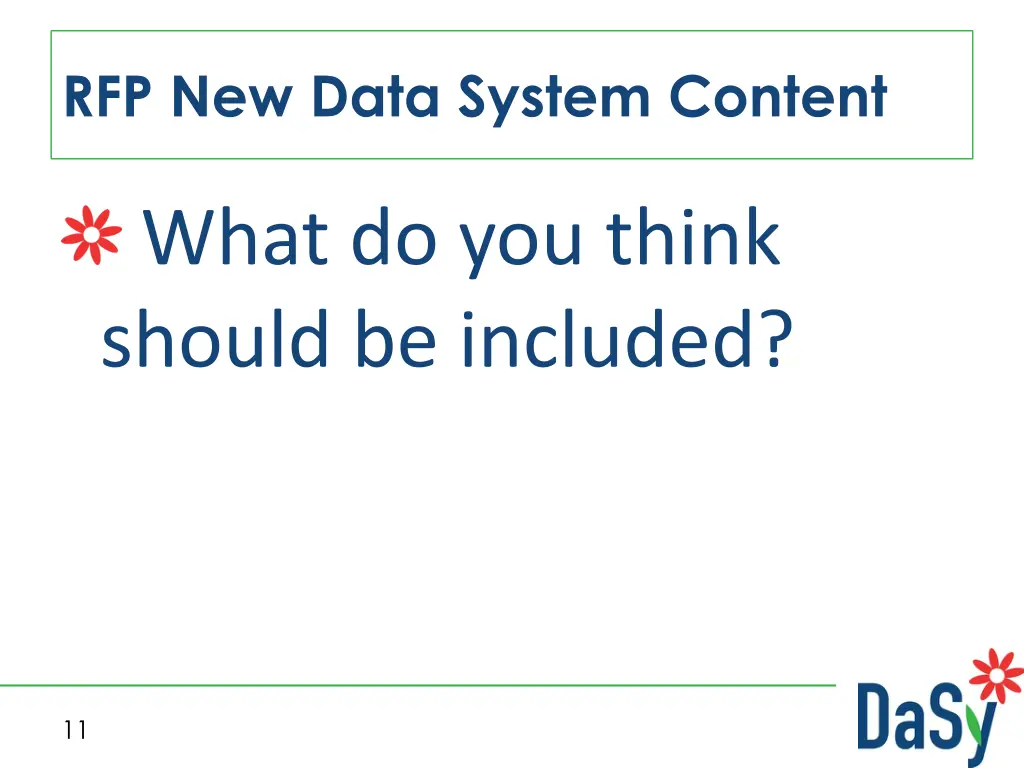 rfp new data system content