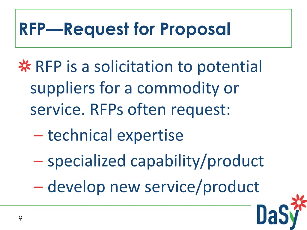 rfp request for proposal