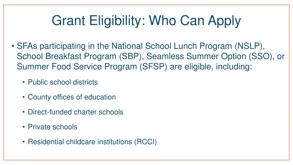 grant eligibility who can apply