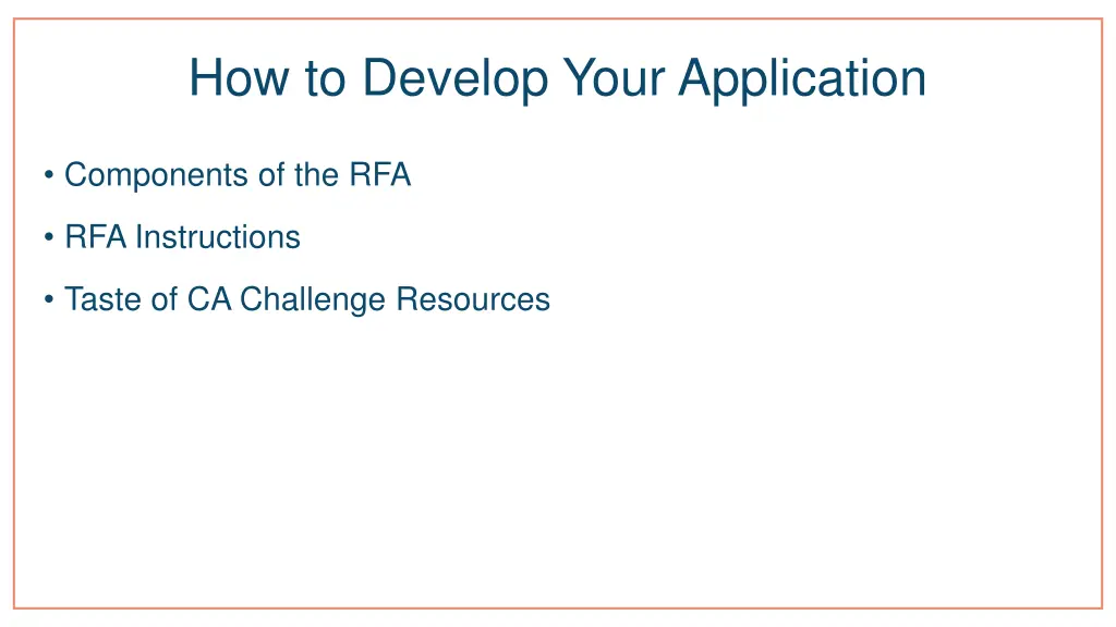 how to develop your application