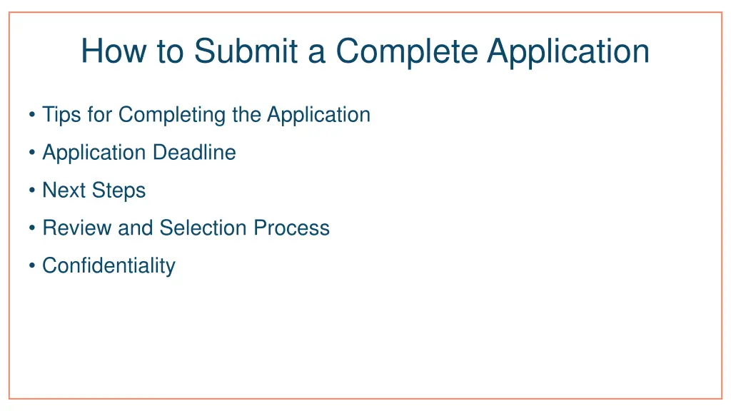 how to submit a complete application