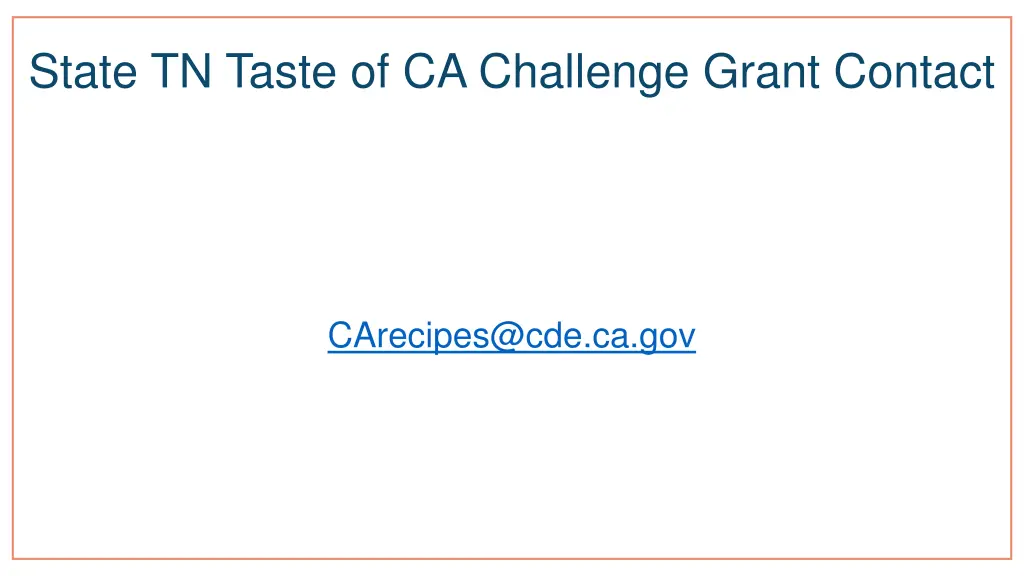 state tn taste of ca challenge grant contact