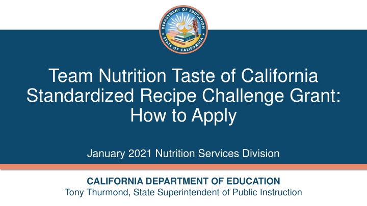 team nutrition taste of california standardized