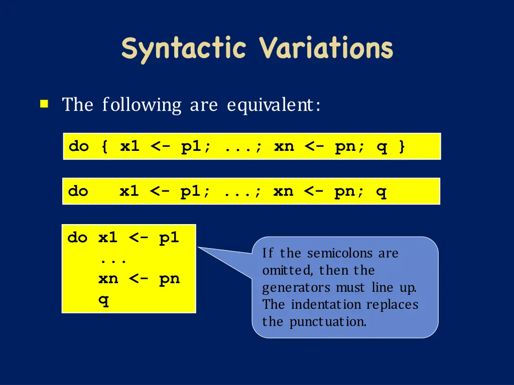 syntactic variations